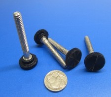Plastic Black Stainless Thumb Screw 3/4" Head Dia. x 1/4"-20 x 1 3/4" L 10Pc