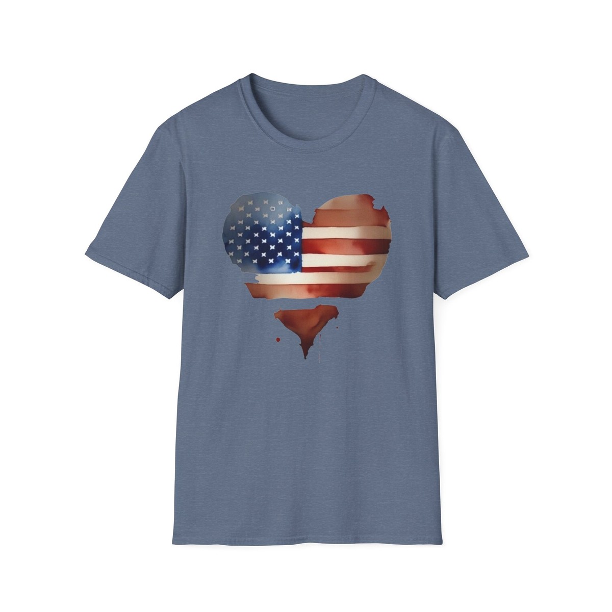 4th Of July Shirt For Women. Heart Shaped USA Flag 4th Of July Shirt For Women. Heart Shaped USA Flag