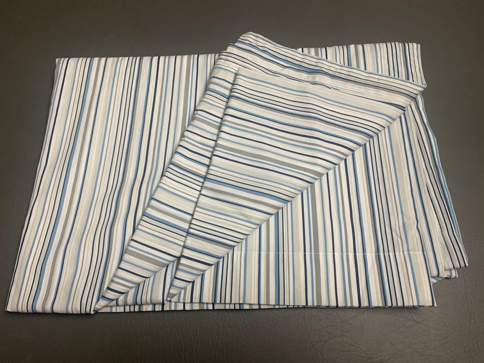 Nautica синий / серо-коричневый хрустящий в тонкую полоску плоский лист, SZ Twin - Изображение 3 из 4