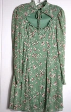 No Comment Womens Medium Green Floral Dress Corset Top Cottagecore Fairy