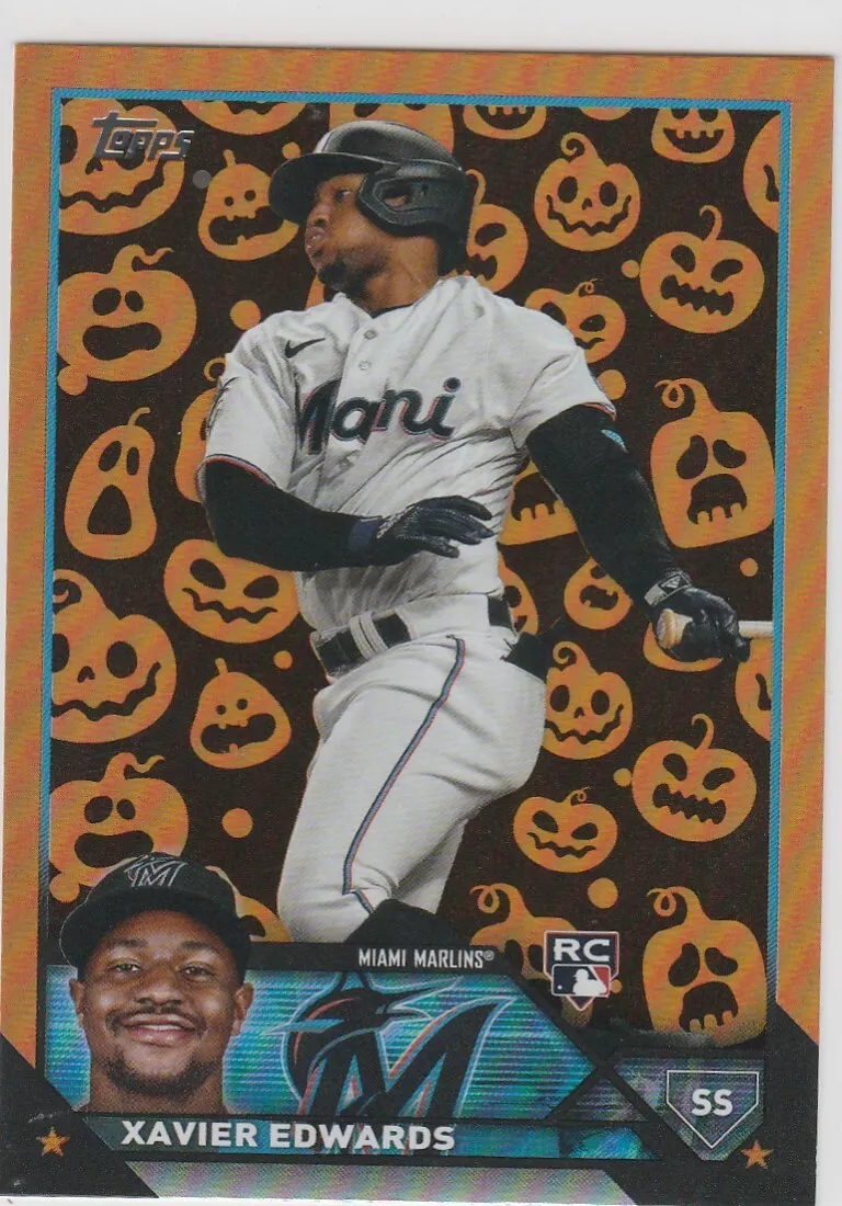 2023 Topps Update Series Xavier Edwards RC Jack O Lantern Foil #US296 Marlins