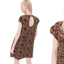 URBAN OUTFITTERS Brown & tan Earthtone Paisley Mini Dress Small