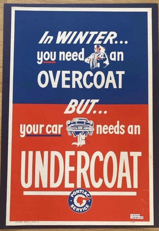 Vintage 1955 Original Genuine GM Poster 38x25” Pontiac Autobody Garage