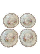 Aynsley Queen’s Garden Fruit Dessert Bowls Set of 4 Bone China England 6.25”