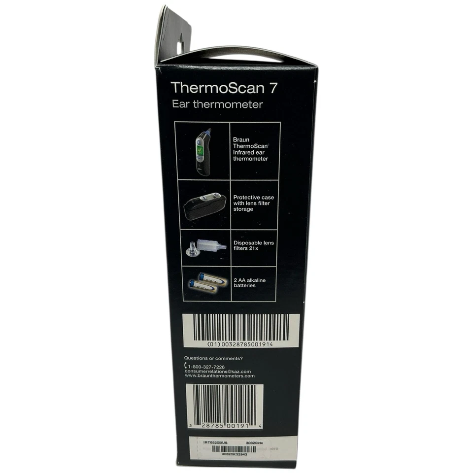 Braun ThermoScan 7 IRT6520 Termómetro Digital de Oído Negro Edad Precisión Nuevo  Foto 3 de 4