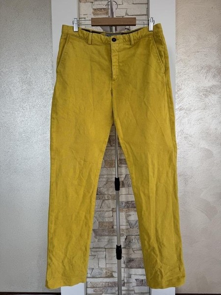 Men Etro Trousers Mustard Cotton 29