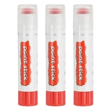 Solid Tempera Paints, 3 Pcs Washable Paint Sticks Paint Pens, Red