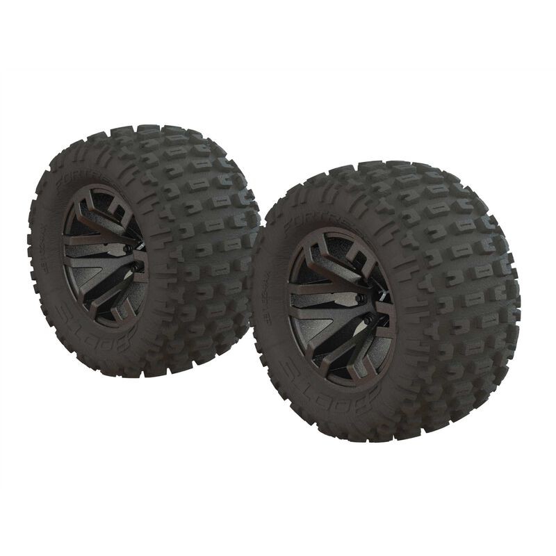 Arrma ARA550086 Dboots 'Fortress MT' Tire Set Glued Gun Metal (2)