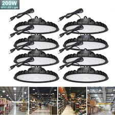 8 Pack 200W UFO LED High Bay Shop Light Industrial Commercial Factory Warehouse