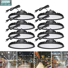 8 Pack 200W UFO LED High Bay Light Shop Industrial Commercial Factory Warehouse