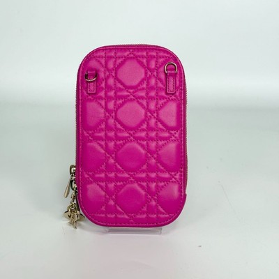 Dior Leather Phone Holder Shoulder Bag Pink Crossbody Pouch 868 | eBay