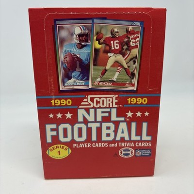 Score 1990 NFL Football Series 1 Sealed Box Player Cards Trivia Cards 36 packs