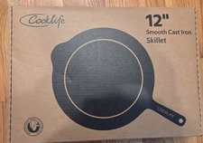 COOKLIFE 12 Inch Lightweight Pre-Seasoned Cast Iron Skillets - Smooth...