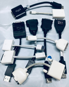 LOT of APPLE DELL HP LENOVO Video Converter Adapter Cable HDMI DP DVI VGA DMS59