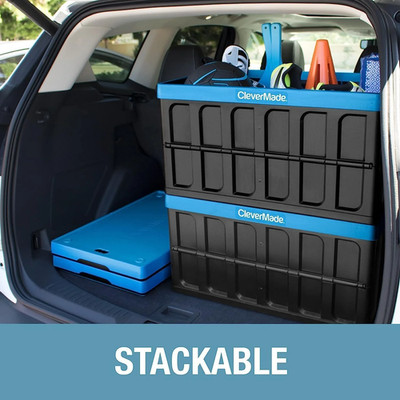 Storage Bin with Lid, 16 Gal 3 Pack Stackable Collapsible 