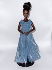 Hand-sewn Denim Paneled Jumpsuit For Barbie Doll  Curvy Doll 