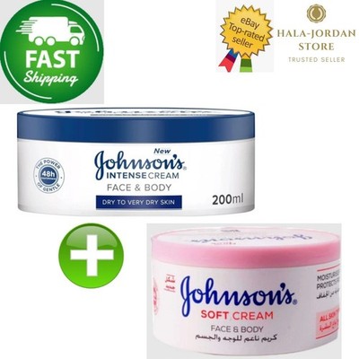 Johnson's Intense Face & Body Cream + Johnson's 24 Hour Moisture Soft Cream