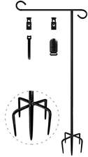 49 Inch Garden Yard Flag Stand Holder with 5 Forked Base for 12 X 18 Sign Decora
