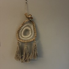 Natural Macrame Wood Wall Hanging Boho Chic Home Art Decor Handmade 15  L