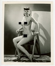 ORIGINAL VINTAGE 1950s PHOTO CHEESECAKE PINUP ART PRINT EROTIC MIDCENTURY MODERN