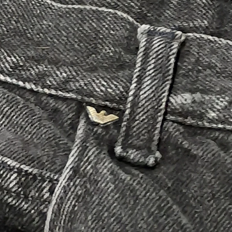 👾ARMANI JEANS Pantalones Denim Negros Parche Logo GA Hecho en EE. UU. Para hombres Talla 32x34 Foto 4 de 4