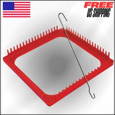 Azalea Pink Metal Loom & Premium Metal Hook Set for Weaving Projects