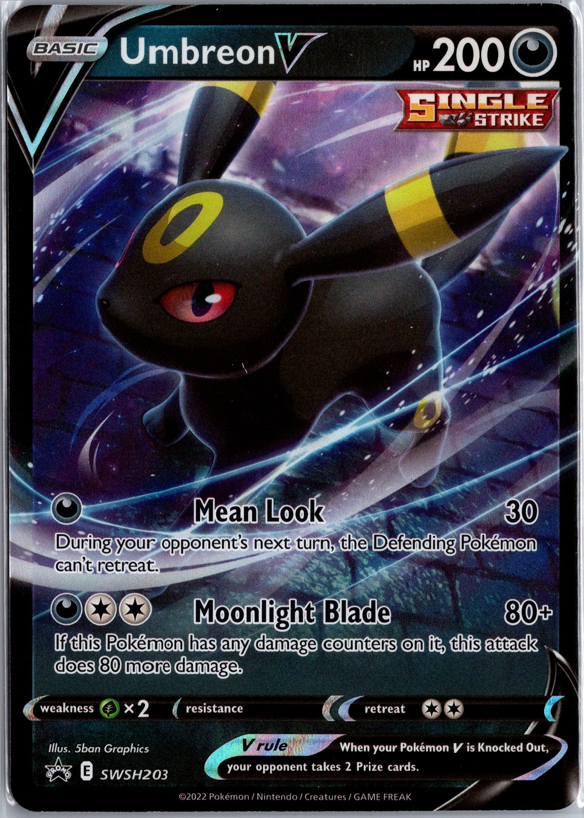 Umbreon V - SWSH203 - Single Strike - Pokemon Card LP