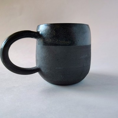 Laima Ceramics Stone Mug Black Textured Pottery Wabi Sabi Minimalist Handmade