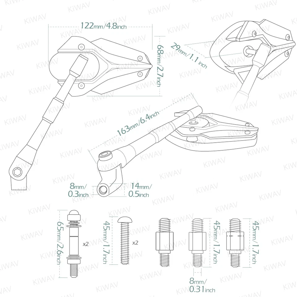 Espejos retrovisores negros para Harley-Davidson SOFTAIL Fat Boy Fat Bob Street Bob bicicleta personalizada Foto 2 de 4