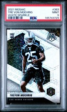 2021 Panini Mosaic Football White Sparkle Prizm SSP Trevon Moehrig RC #383 PSA 9
