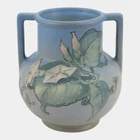 Weller Hudson 1920s Vintage Pottery Hand Painted Floral Ceramic Vase Leffler