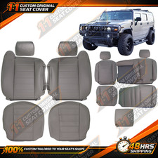 Hummer H2 For 2003-2007 Front Rear Full Kit Leather Seat Covers Wheat Gray Hummer H2 For 2003-2007 Front Rear Full Kit Leather Seat Covers Wheat Gray