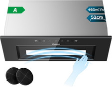 52Cm Integrated Cooker Hood 460M³/H, Built-In Kitchen Extractor Fan with Wave Co