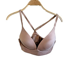 Victorias Secret Bra Womens 36C Tan Lightly Lined Plunge Wireless T-Shirt Soft