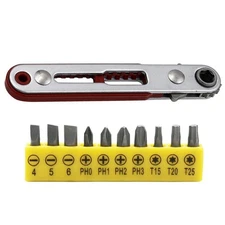 11pcs/set Ratchet Wrench Hand Tools Ratchet Wrench Screwdriver Handle 16 Teeth