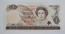1989 Reserve Bank of New Zealand - $1 Dollar Banknote No. AMW 697621 P-169c*