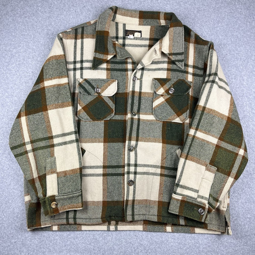 Vintage 80s Eddie Bauer Wool Mackinaw Plaid Cruiser Jacket Mens 2XL Tartan Coat - Picture 1 of 9