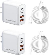 40W USB C Wall Charger, 4-Port,40w PD Power Adapter + QC Plug white 