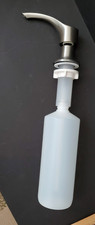 Brushed Nickel Built-In Undercounter Soap Dispenser Pump w/ White Bottle NEW