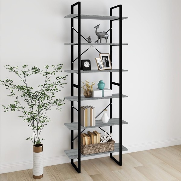 Hochschrank Grau Sonoma 80X30X210 Cm Holzwerkstoff-image
