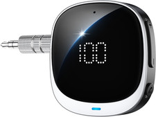 COMSOON AUX Bluetooth Adapter for Car, LED Screen Black Silver