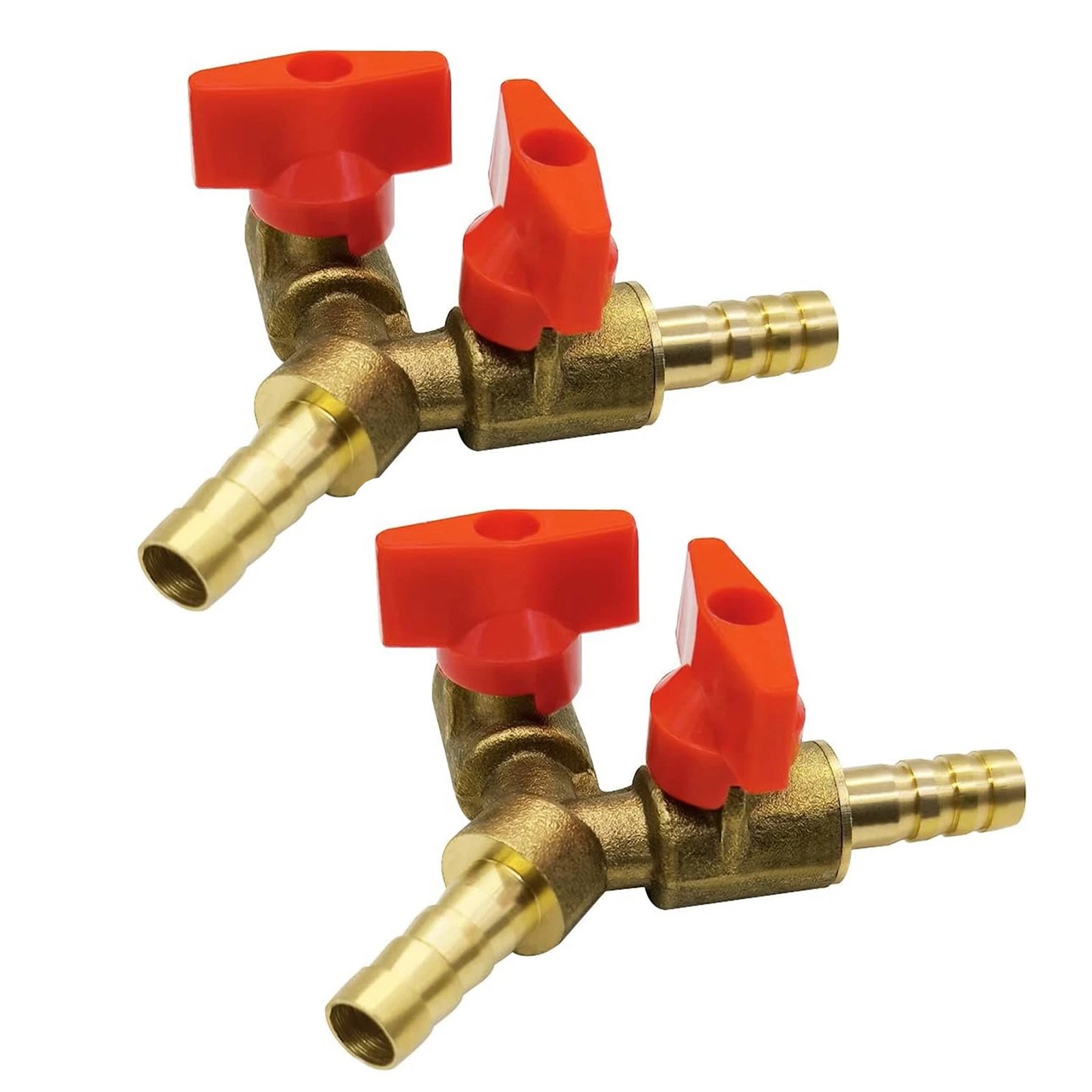 2 Pcs 3/8" Hose Barb Y Shaped 3 Way Ball Valve 2 Switch For Air Compressor