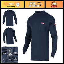 Men's Flame Resistant Long Sleeve Work Shirt - Fire Retardant Cotton T-Shirt, 7