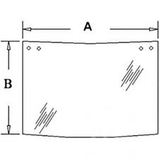Cab Glass - Rear Window Center fits Case 580K 580L 580SK 580 Super L D129968