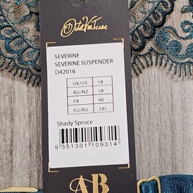 Dita Von Teese Severine Shady Spruce Suspender Garter Belt Cincher Size XXL