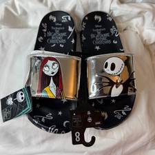 Disney Nightmare Before Christmas Slippers Womens 8 Jack Sally Silver NWT