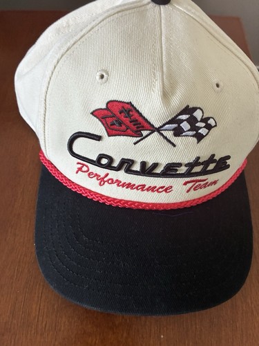 NWT GM Chevrolet Corvette Performance Team Men's Cap Hat Cream/Black One Size