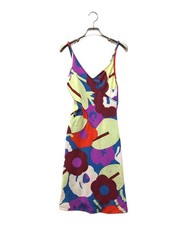 CHANEL Multicolor Pattern Camisole Dress Nylon Size 34 XS France SR1984