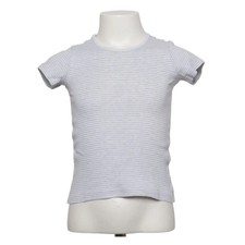 Schiesser, t-shirt, taille : 104, gris/blanc, coton bio, rayures #hhf