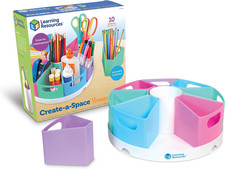 Learning Resources Create-A-Space Storage Center, Pastel Rotating Caddy Organi